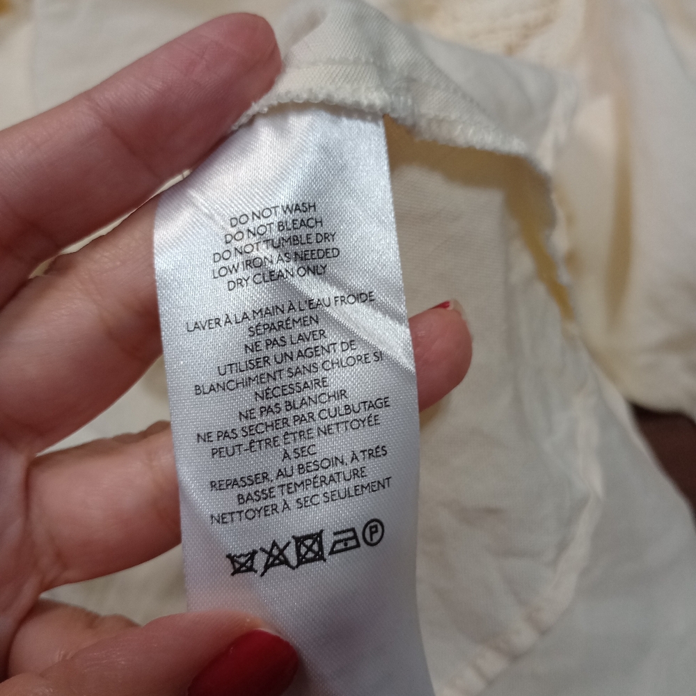 Anthropologie Lace babydoll Top In Cream Linen Blend Cottagecore Prairie - Picture 6 of 11